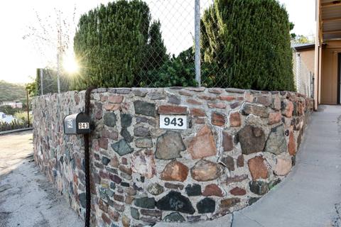 Entry with address wall